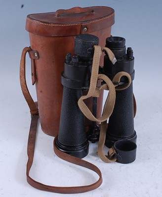 Lot 25 - A pair of WW II period Naval binoculars,...