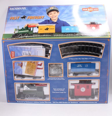 Lot 163 - Bachmann G scale Fast Freight set comprising...