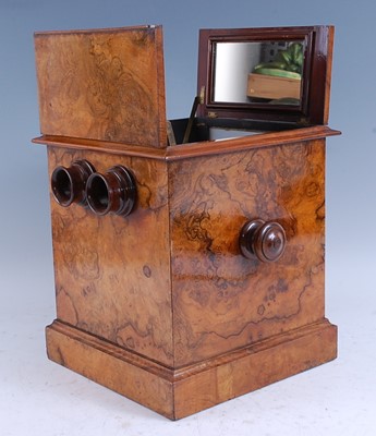 Lot 2285 - A Victorian burr walnut table-top stereoscopic...