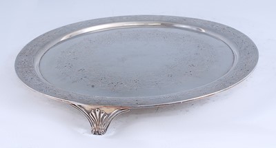 Lot 2120 - A late Victorian silver tray, having engraved...