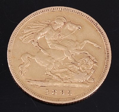 Lot 2069 - Great Britain, 1893 gold half sovereign,...