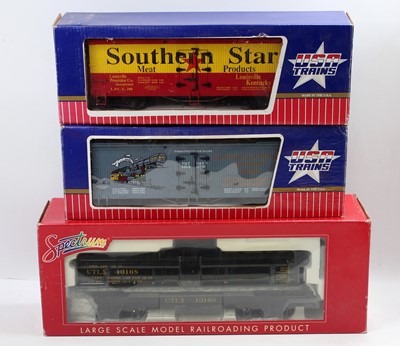 Lot 146 - USA Trains and Bachmann G Scale boxed rolling...
