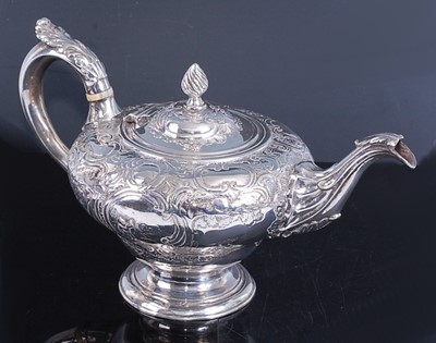 Lot 2108 - A George III silver teapot, of inverted...