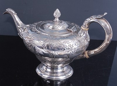 Lot 2108 - A George III silver teapot, of inverted...