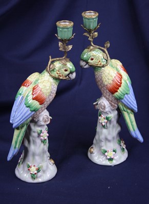 Lot 9 - A pair of 20th century continental porcelain...