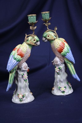 Lot 9 - A pair of 20th century continental porcelain...