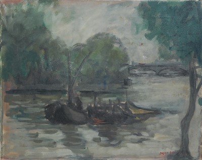 Lot 413 - Modern British School - Boats on the Thames at...