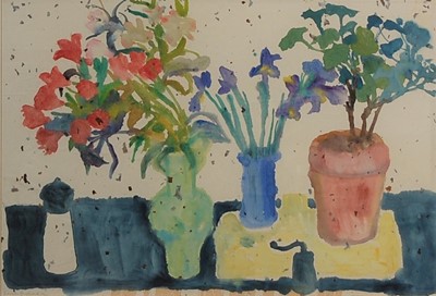 Lot 414 - Sarah Bushman - Still life study, watercolour,...