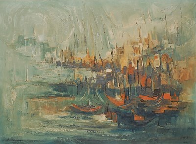 Lot 417 - Ahuva Sherman (b.1926) - Boats in the...