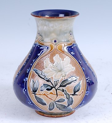 Lot 22 - A 1907 Royal Doulton Lambeth stoneware vase,...