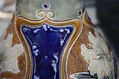Lot 22 - A 1907 Royal Doulton Lambeth stoneware vase,...