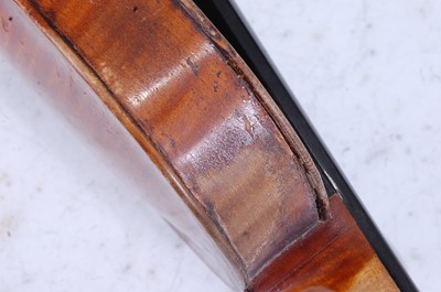 Lot 1006 - An English violin, having a one piece maple...