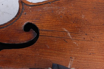 Lot 1001 - A 19th century violin, having a two piece...