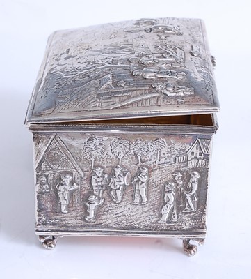 Lot 2130 - A late 19th century Continental silver box, of...