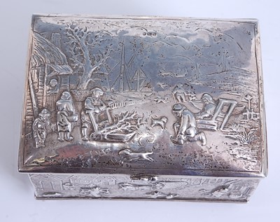 Lot 2130 - A late 19th century Continental silver box, of...