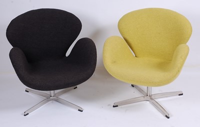 Lot 613 - After Arne Jacobsen - a pair of 'Swan' chairs,...