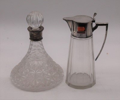 Lot 37 - A 20th century silver plated and faceted glass...