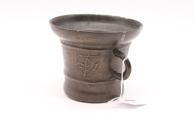 Lot 41 - An antique bronze mortar, of circular form,...