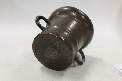 Lot 41 - An antique bronze mortar, of circular form,...
