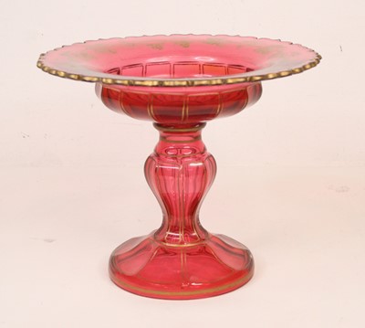 Lot 44 - A 19th century ruby glass comport, gilt...