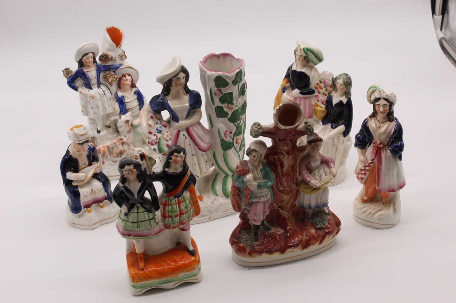 Lot 62 - A collection of seven Victorian Staffordshire...