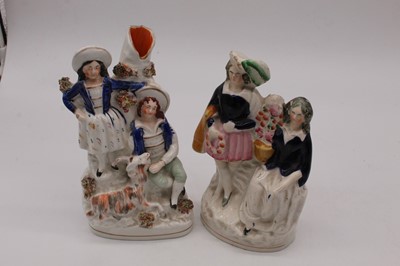 Lot 62 - A collection of seven Victorian Staffordshire...
