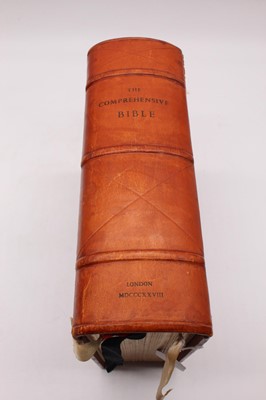 Lot 64 - An 1828 tooled leather bound comprehensive...