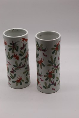 Lot 66 - A pair of early 20th century Chinese cylinder...