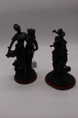 Lot 67 - Two 20th century composition figure groups,...