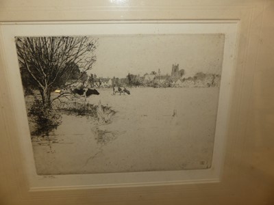 Lot 1044 - Alfred Hartley - An Essex stream, etching,...