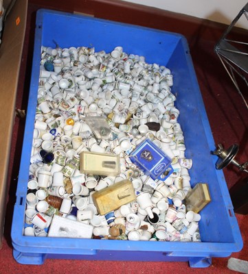 Lot 106 - A box of various porcelain thimbles