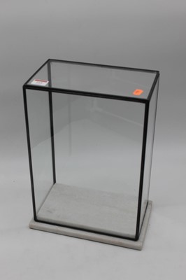 Lot 165 - A glazed display case, mounted upon a polished...