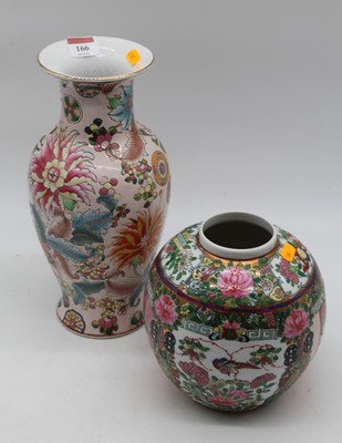 Lot 166 - Two 20th century Chinese vases, largest height...