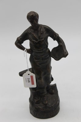 Lot 168 - A 20th century spelter figure, inscribed...