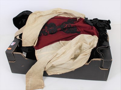 Lot 221 - A box of Victorian and Edwardian clothing, to...