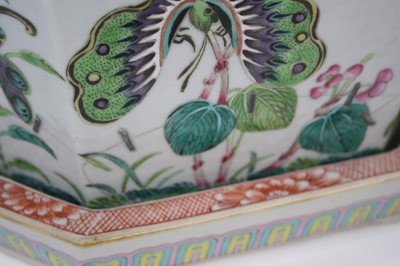 Lot 136 - A Chinese stoneware jardiniere, enamel painted...