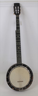 Lot 154 - A mid 20th century five string banjo, 86cm long