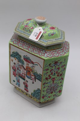 Lot 179 - A Chinese stoneware jar and cover of hexagonal...