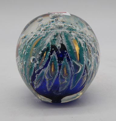 Lot 246 - A 20th century glass paperweight, signed SJ...