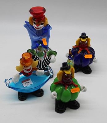 Lot 279 - A collection of five Murano glass figures of...
