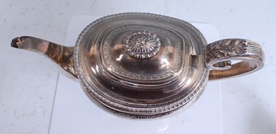 Lot 2109 - A George III silver pedestal teapot, having...