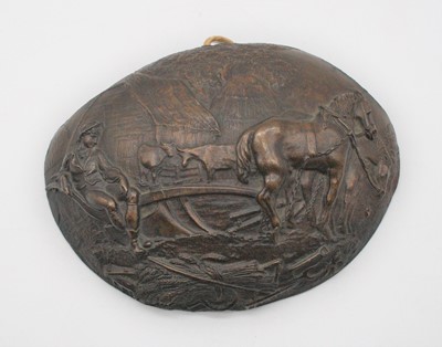 Lot 438 - A late 19th century French bronze plaque of...