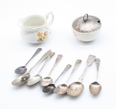 Lot 452 - A collection of loose silver spoons, various...