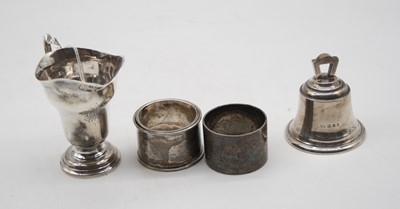 Lot 471 - A George VI silver bell, together with a...
