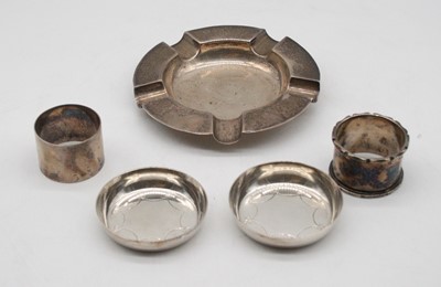 Lot 479 - A George VI silver ashtray, of circular form,...