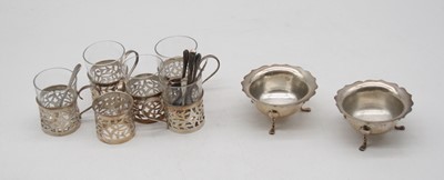 Lot 480 - A set of six George V silver liqueur glass...