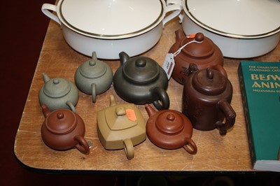 Lot 400 - A Chinese export Yixing teapot, of squat...