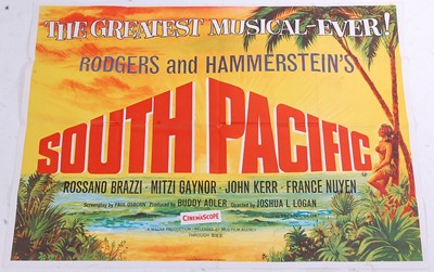 Lot 1243 - South Pacific, 1958 re-release UK quad film...