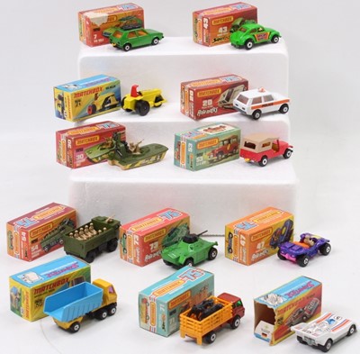 Lot 1916 - Matchbox Superfast boxed group of 12 to...