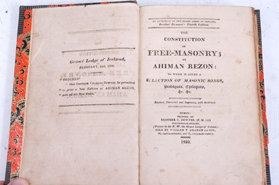 Lot 2021 - The Constitution Of Free-Masonry; Or Ahiman...